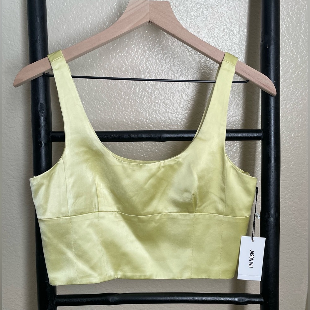 Jason Wu Women’s Satin Yellow crop tank